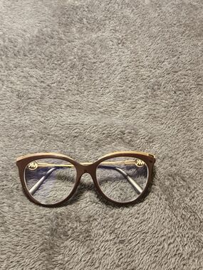 Michael Kors Brown and Gold Round Women's Glasses